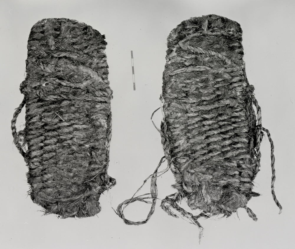 Sagebrush sandals excavated at Fort Rock Cave by Dr. Luther Cres